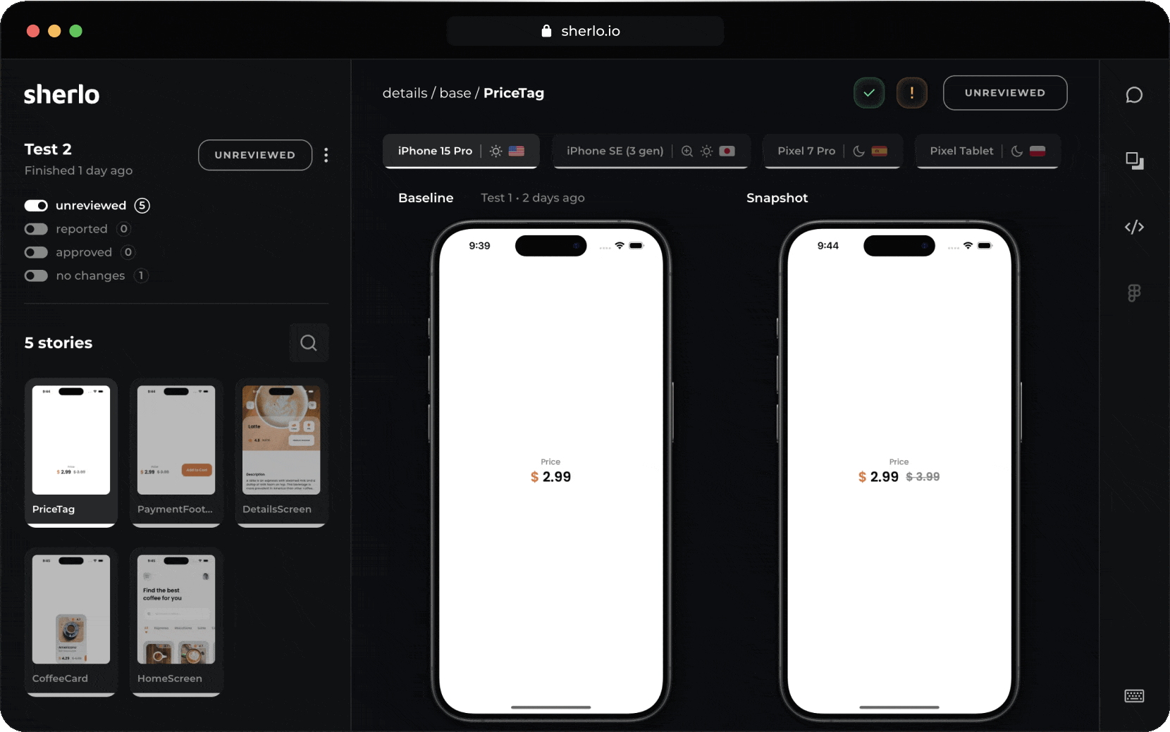 Sherlo web application